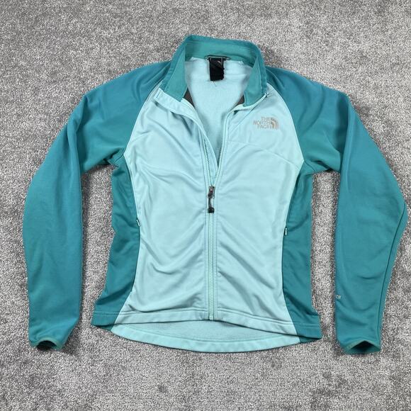 North Face Jacket Womens Small Zip Up TKA Stretch Thermal Fleece Rouching - Picture 1 of 16